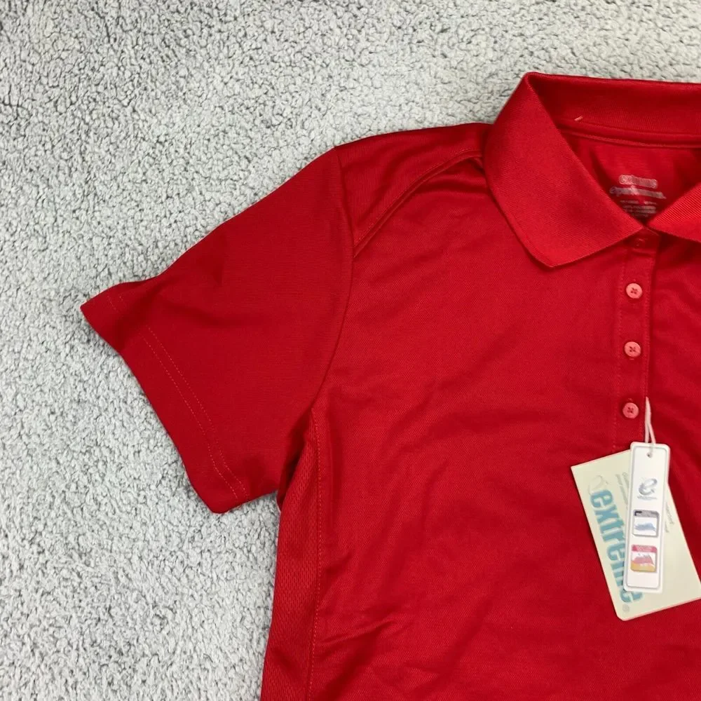 Extreme Performance Polo Shirt Women's Large Red Short Sleeve Golf‎ Rugby NEW